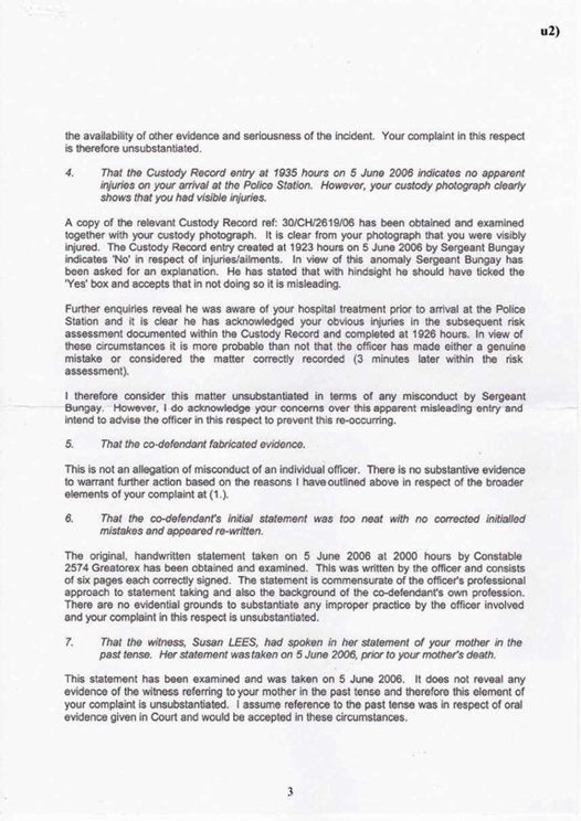 u2) Complaint Against Police Reply Letter Page 3