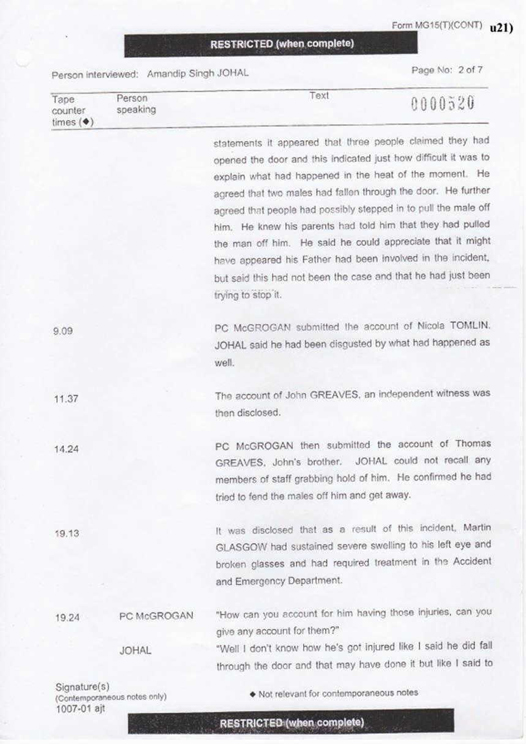 u21) Defendants Record of Taped Interview 2 Page 2