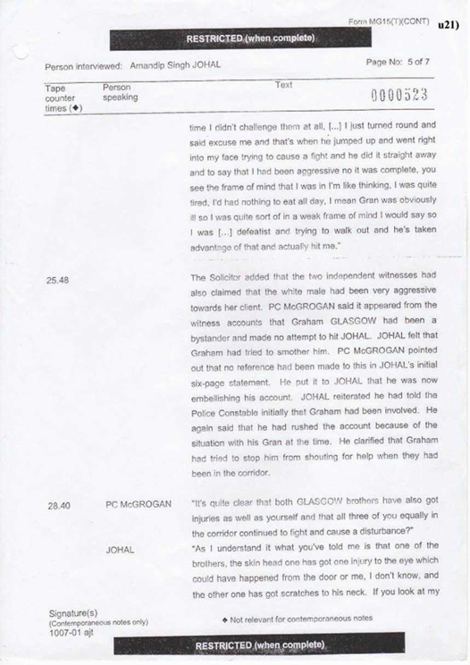 u21) Defendants Record of Taped Interview 2 Page 5