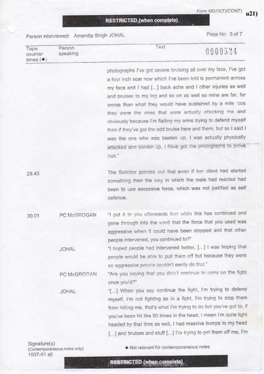 u21) Defendants Record of Taped Interview 2 Page 6
