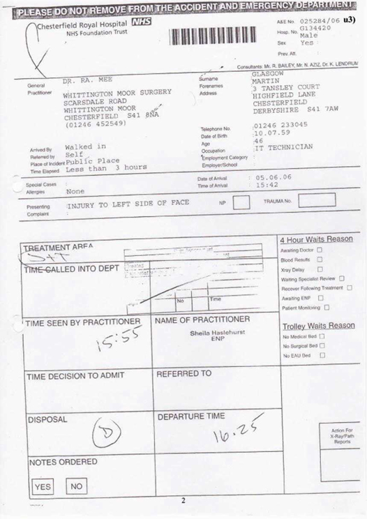 u3) Hospital Treatment Records Page 2