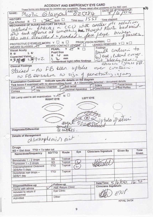 u3) Hospital Treatment Records Page 9