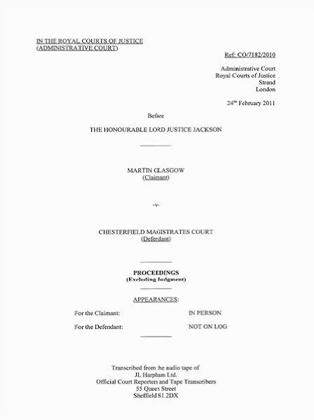 jLHarphamGlasgowVChesterfieldMagistratesCourtJudicialReviewTranscript